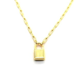 925 Sterling Silver Padlock Pendant Necklace For Women Men Modern Electroplated Paperclip Chain Minimalist Jewelry Gift