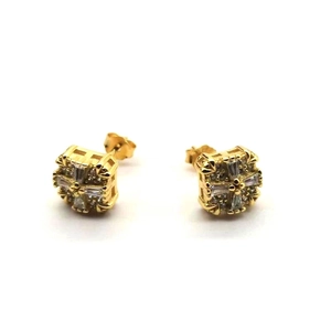 Boucles d'Oreilles Clous Carrées en Argent Sterling S925 pour Hommes Femmes Bijoux Hypoallergéniques avec Strass Géométriques Incrustés