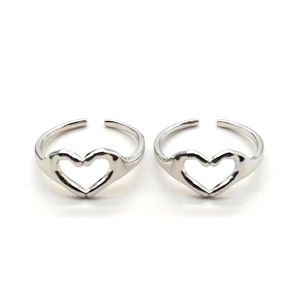 Minimalist S925 sterling silver open ring with creative hand gesture heart design