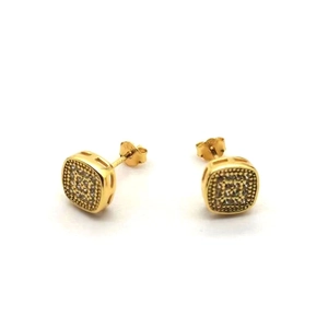 925 Sterling Silver Square Stud Earrings Geometric Pave Zirconia Minimalist Fashion Jewelry Ear Studs For Men Women Gift