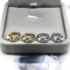 Boucles d'oreilles créoles S925 argent avec zircones marquise en doré et argenté