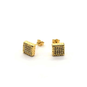 925 Sterling Silver Square Stud Earrings Inlaid Zirconia Geometric Micro Pave Earrings For Men Women Fashion Jewelry Gift