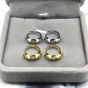 Vue détaillée des boucles d'oreilles en argent S925 serties de zircons de forme marquise
