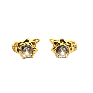 Orecchini a camelia in argento sterling 925 con scintillanti pietre di zircone cubico