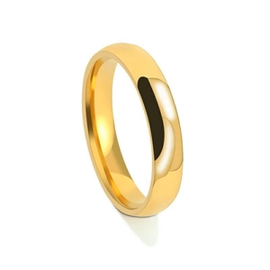 Polished S925 sterling silver minimalist round ring with 18K gold plated finish