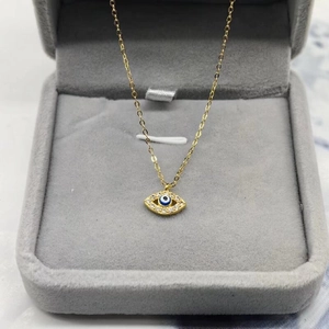 Collier élégant en argent sterling S925 avec pendentif œil de démon et zircons pavés