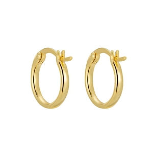 Minimalist 925 Sterling Silver Geometric Hoop Earrings Polished Gold Silver Plated Round Loop Earrings For Women Fashion Daily Jewelry