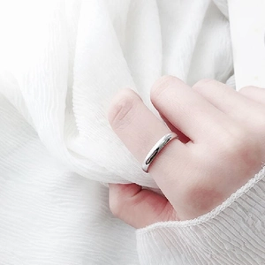 S925 Sterling Silver Minimalist Smooth Round Ring For Women Simple Geometric Finger Ring Fashion Jewelry Gold Silver