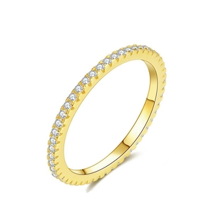 S925 Sterling Silver Zirconia Eternity Band Ring Small Inlaid Finger Ring Minimalist Jewelry For Women Daily Accessories