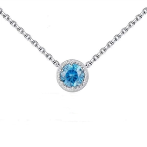 925 Sterling Silver Birthstone Pendant Necklace For Women Round Zirconia Crown Heart Twisted Cable Necklace Jewelry Gift