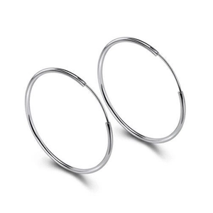 925 Sterling Silver Hoop Earrings For Women Minimalist Geometric Round Circle Earrings High Polished Silver Jewelry Accessory