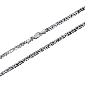 Collier maille cubaine classique en argent sterling S925 avec fermoir mousqueton pour homme
