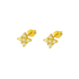 925 Sterling Silver Flower Stud Earrings Simple Zirconia Floral Ear Piercing Minimalist Fashion Jewelry For Women Gift