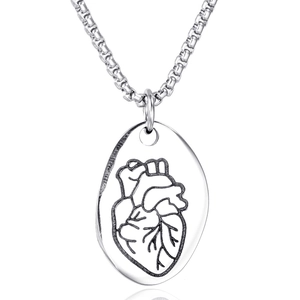Ciondolo Solo Senza Catena in Acciaio Inossidabile 316 Cuore Anatomico Gothic Punk Fascino Organo Medico Gioielli Unisex