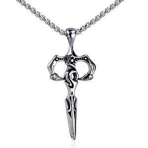 Vintage Titanium Steel Cross Dagger Pendant For Men Women Gothic Punk Distressed Sword Charm Fashion Jewelry Pendant Only
