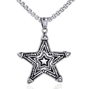 Vintage Punk Pentagramm Anhänger Edelstahl Stern Charm Für Herren Damen Retro Rock Gothic Schmuck Zubehör Ohne Kette