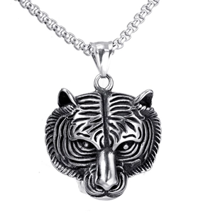 Vintage Tiger Head Titanium Steel Pendant Only Without Chain Retro Punk Men Domineering Animal Jewelry Accessory For Party
