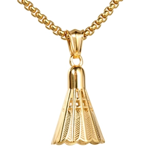 Sportif Pendentif Volant de Badminton en Acier Inoxydable 316 Seul pour Hommes Femmes Bijoux en Métal Durable Style Athlétique
