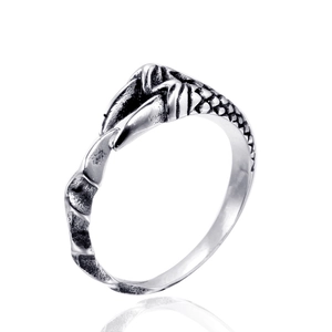 Vintage Stainless Steel Dragon Claw Ring For Men Women Gothic Punk Eagle Talon Ring With Scale Texture Retro Jewelry