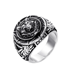 Vintage Viking Wolf Head Totem Ring For Men Women 316L Stainless Steel Punk Hip Hop Biker Tribal Finger Ring Jewelry Gift