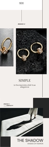 Macro view of gold hoop earrings with pavé cubic zirconia charm and sleek metallic finish