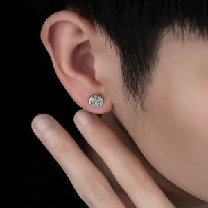 Vintage Copper Dragon Pattern Magnetic Ear Clips Retro Embossed Round No Pierced Stud Earrings For Men Women Fashion Jewelry