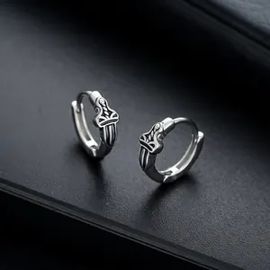 Vintage Titanium Steel Dagger Cross Hoop Earrings Gothic Punk Style Jewelry For Men And Women Unisex Fashion Accessories