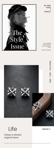 Detailed close-up of retro silver eight-pointed star magnetic earrings with punk texture