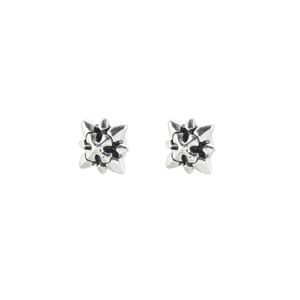 Gothic style s925 silver eight-pointed star magnetic earrings with vintage finish