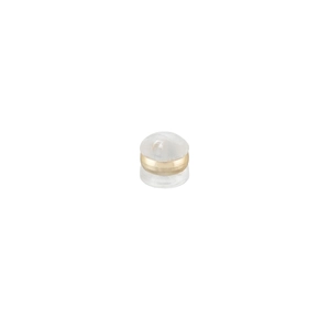 18K gold-plated liquid silicone earring backs with transparent hamburger shape design