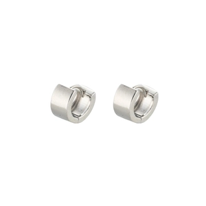 Boucles d'oreilles créoles larges minimalistes en acier inoxydable mat pour hommes et femmes