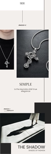 Gothic dragon cross necklace with skull detail on wheat chain for men and women