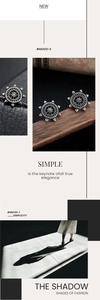Macro detail of vintage silver helm stud earrings featuring gear textures and sunburst patterns