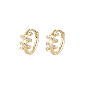 Golden huggie earrings with micro-p鑲ed zircon snake spiral design in a minimalist style