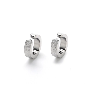 Minimalist titanium steel ear cuffs with frosted finish for non-pierced ears