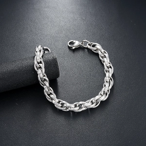 Minimalist Titanium Steel Twisted Chain Bracelet For Men Women Silver Electroplated Industrial Style High-end Metal Jewelry Gift