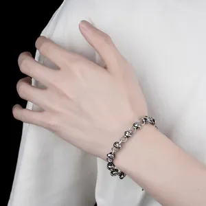 Minimalist Stainless Steel Knotted Chain Bracelet For Men Women Polished Silver Metallic Link Bracelet Unisex Jewelry Gift