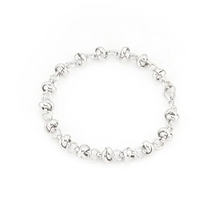 Titanium steel knot chain bracelet with silver finish and secure lobster clasp closure
