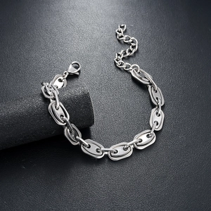 Bracelet À Maillons Museau De Cochon En Acier Inoxydable Bijoux Grain De Café Ancre Minimaliste Pour Hommes Et Femmes