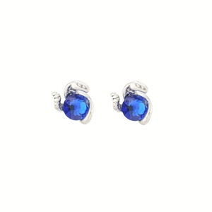 Boucles d'oreilles magnétiques serpent argenté avec cristal bleu style Méduse mystique