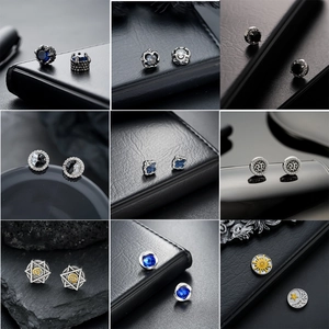 Vintage Titanstahl Magnetische Ohrclips Für Damen Herren Unisex Gothic Punk Strass Ohne Loch Ohrringe Medusa Mäander Muster Modeschmuck