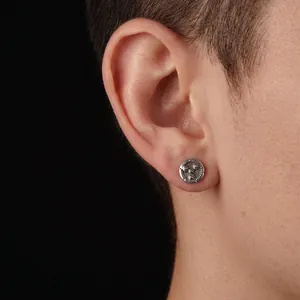 Boucles d'Oreilles Clous Engrenage Mécanique Steampunk Rond Rétro Industriel en Cuivre Pour Homme Femme Bijoux Mode