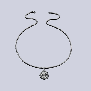 Collier avec pendentif boussole vintage et chaîne vénitienne en acier inoxydable pour homme