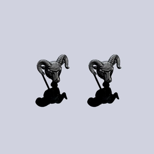 Vintage Testa di Ariete Zodiaco Pecora Orecchini a Bottone per Uomo Donna Rame Gothic Punk Magnetici Ear Clips Gioielli di Moda Regalo