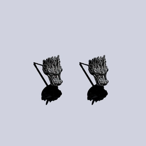 Dragon Head Stud Earrings And Ear Clips Copper With Stainless Steel Earring Post Vintage Gothic Punk Men Women