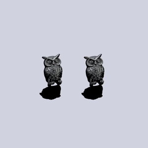 Vintage Owl Stud Earrings For Men Women Unisex Electroplated Copper Jewelry With Stainless Steel Earring Post Retro Accessories