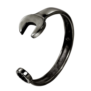 Vintage Industrial Wrench Bangle For Men Women Titanium Steel Spanner Tool Shape Adjustable Open Cuff Bangle Mechanical Retro Bracelet Jewelry