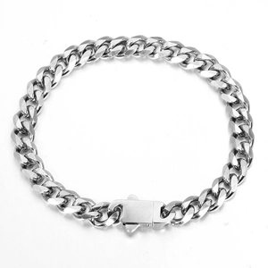 Fashion Stainless Steel Cuban Link Bracelet For Men Women Hip Hop Punk Geometric Silver Color Braided Chain Bracelet Jewelry Gift