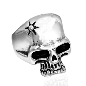 Bague Crâne Vintage en Acier Inoxydable pour Homme Style Punk Gothique Vieilli Rétro Bijou de Doigt Rock