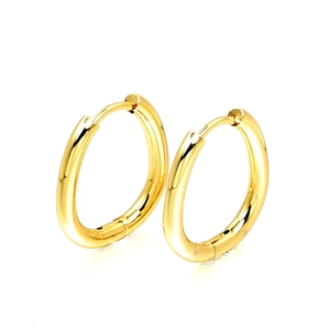 Polished Stainless Steel Hoop Earrings For Women Minimalist Oval U Shaped Geometric Gold Silver Color Ear Jewelry Gift